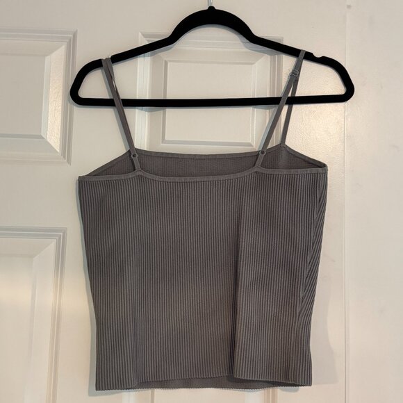 Aritzia Babaton Sculpt Knit Cami Tank Sz L Pewter Grey - Picture 3 of 4